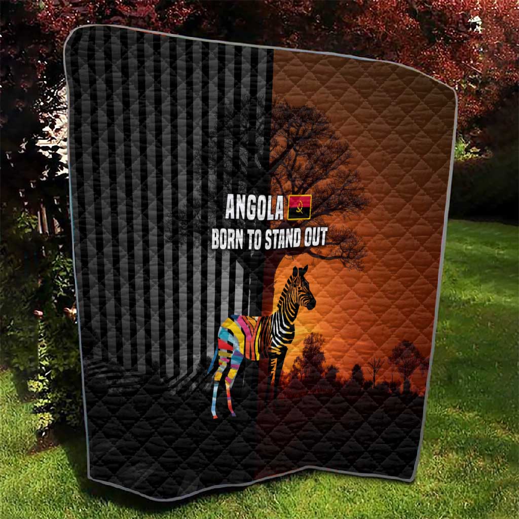 Angola Quilt Sunset Zebra Design and African Nature TS04