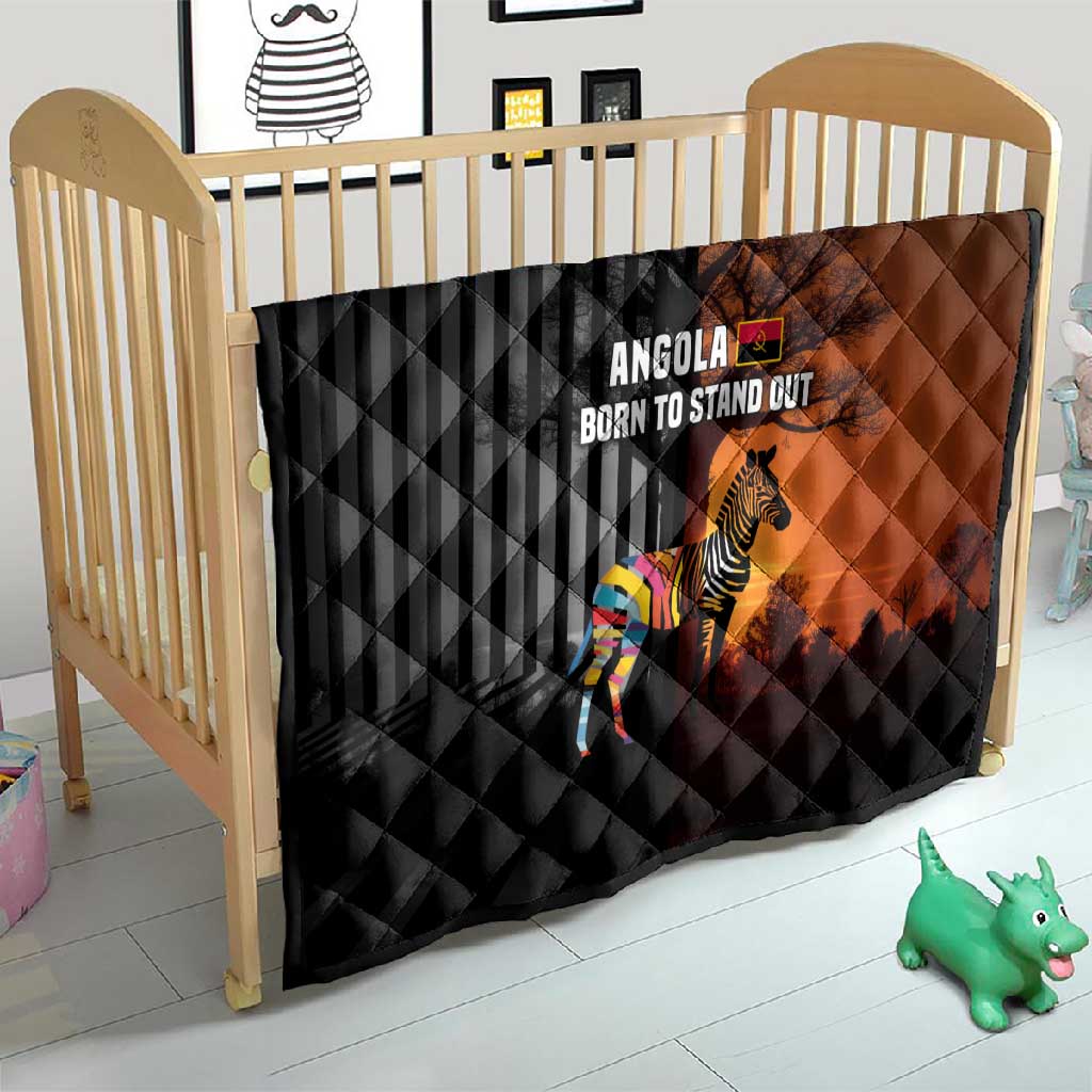 Angola Quilt Sunset Zebra Design and African Nature TS04
