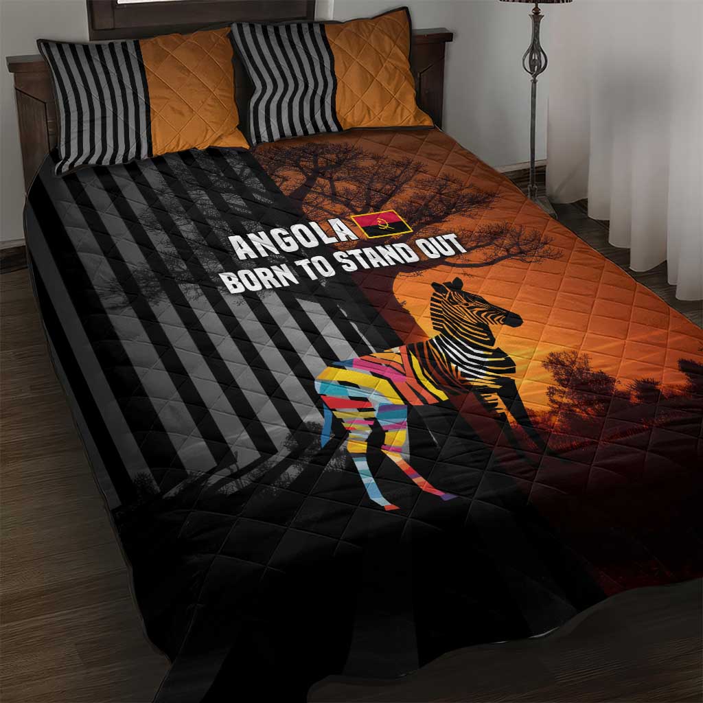 Angola Quilt Bed Set Sunset Zebra Design and African Nature TS04
