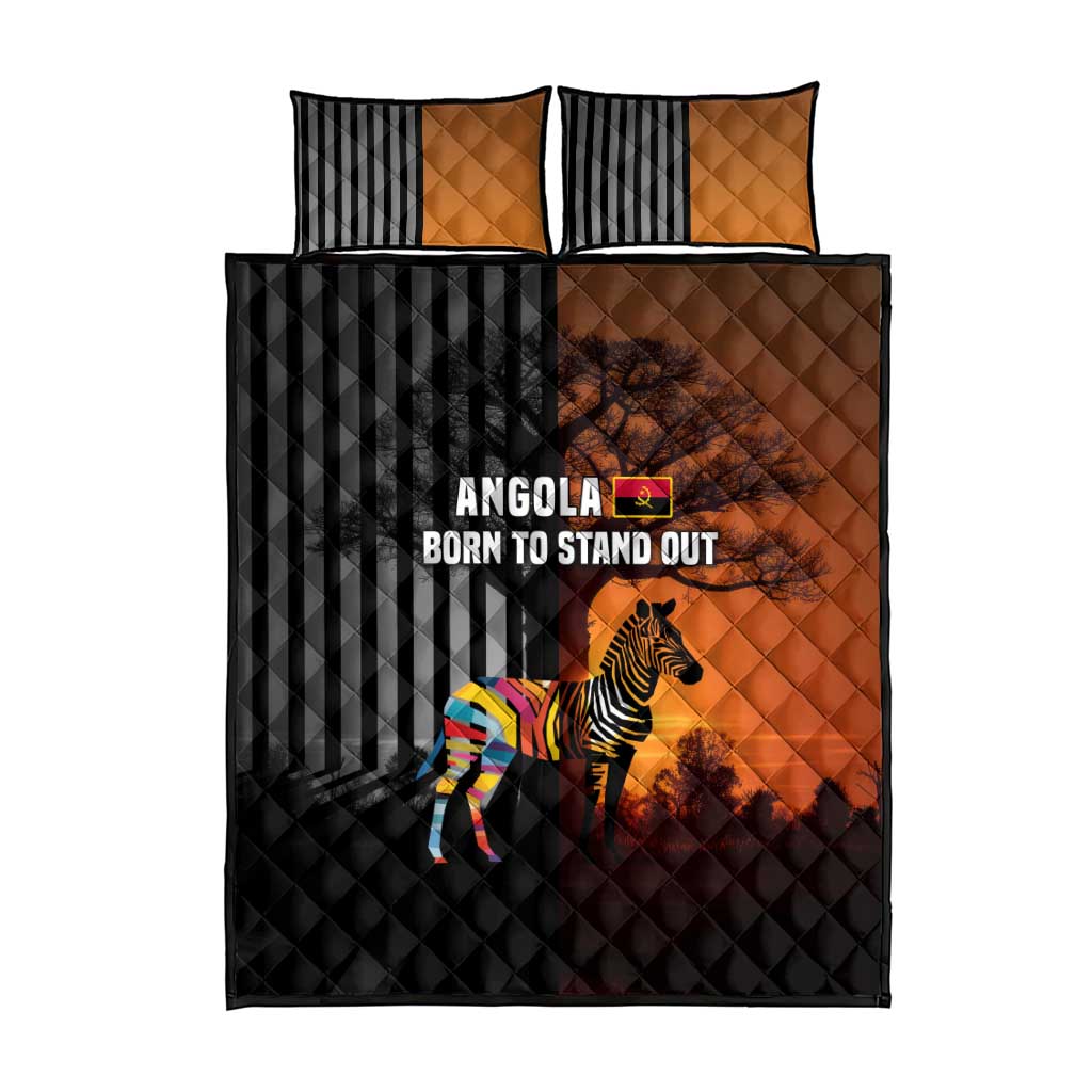 Angola Quilt Bed Set Sunset Zebra Design and African Nature TS04