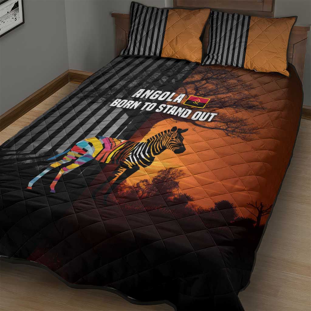 Angola Quilt Bed Set Sunset Zebra Design and African Nature TS04
