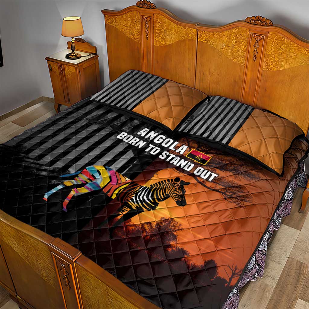 Angola Quilt Bed Set Sunset Zebra Design and African Nature TS04