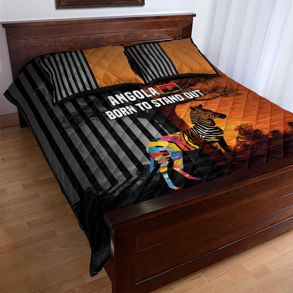 Angola Quilt Bed Set Sunset Zebra Design and African Nature TS04