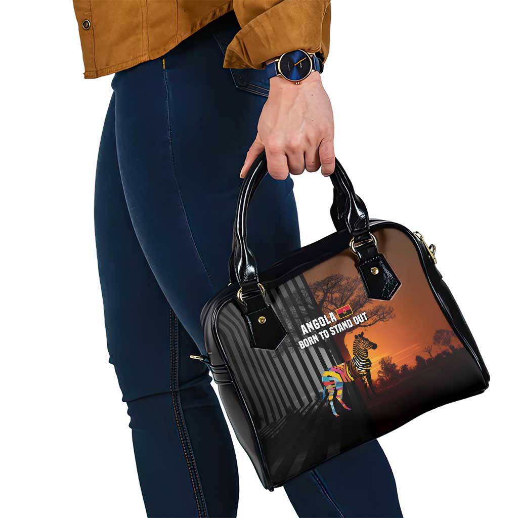 Angola Shoulder Handbag with Sunset Zebra Design and African Nature TS04