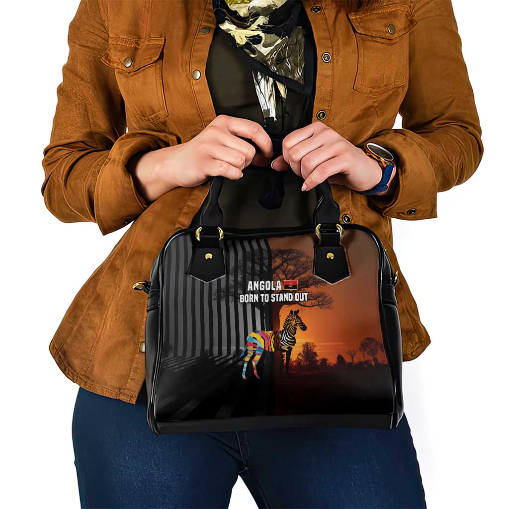 Angola Shoulder Handbag with Sunset Zebra Design and African Nature TS04