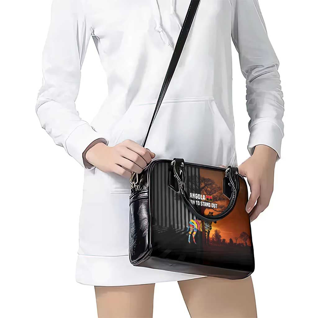 Angola Shoulder Handbag with Sunset Zebra Design and African Nature TS04