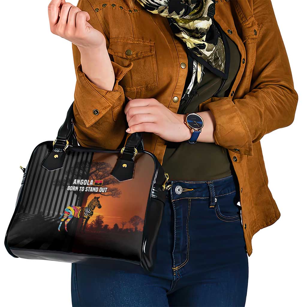 Angola Shoulder Handbag with Sunset Zebra Design and African Nature TS04