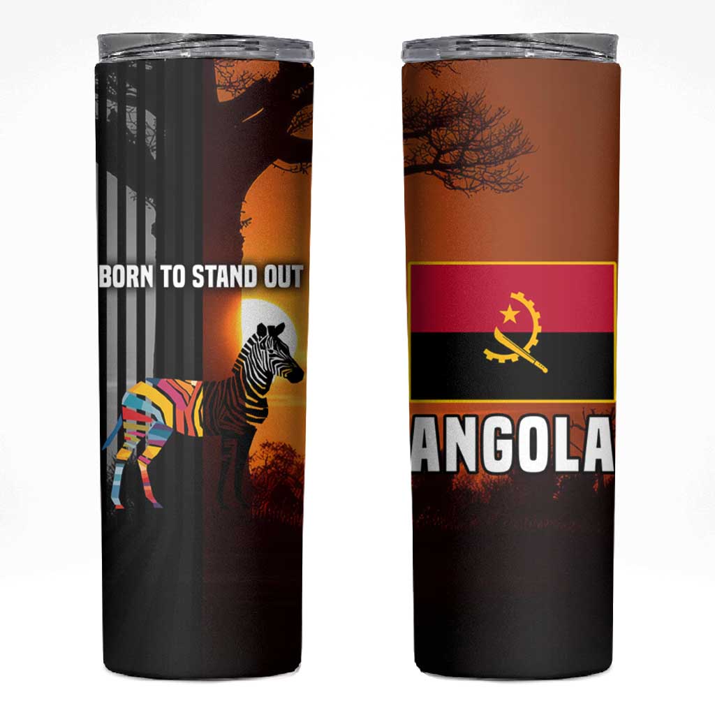 Angola Skinny Tumbler Sunset Zebra Design and African Nature TS04