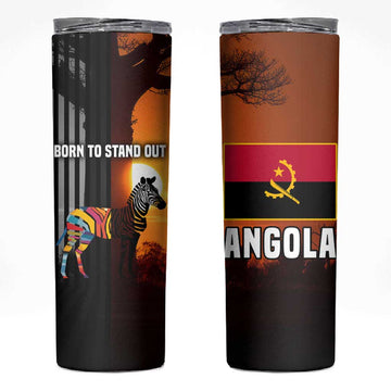 Angola Skinny Tumbler Sunset Zebra Design and African Nature TS04