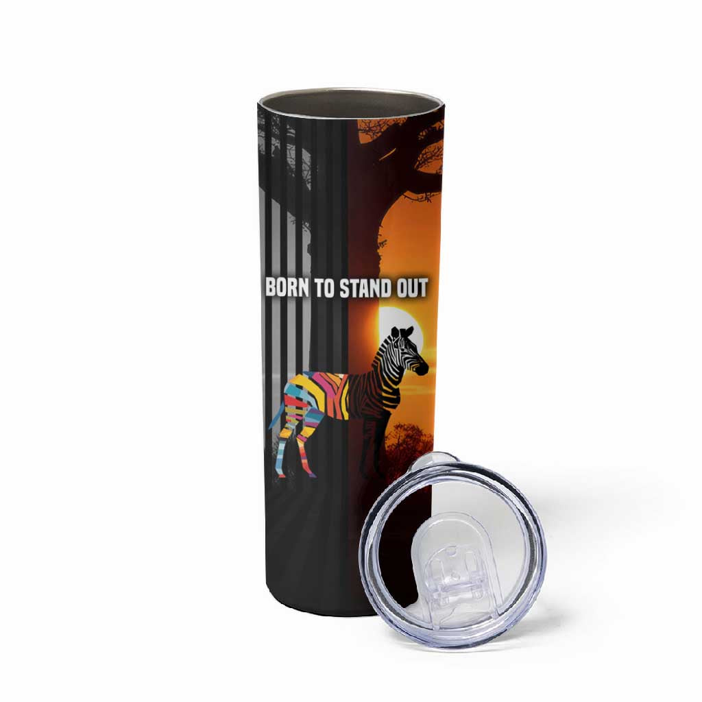 Angola Skinny Tumbler Sunset Zebra Design and African Nature TS04