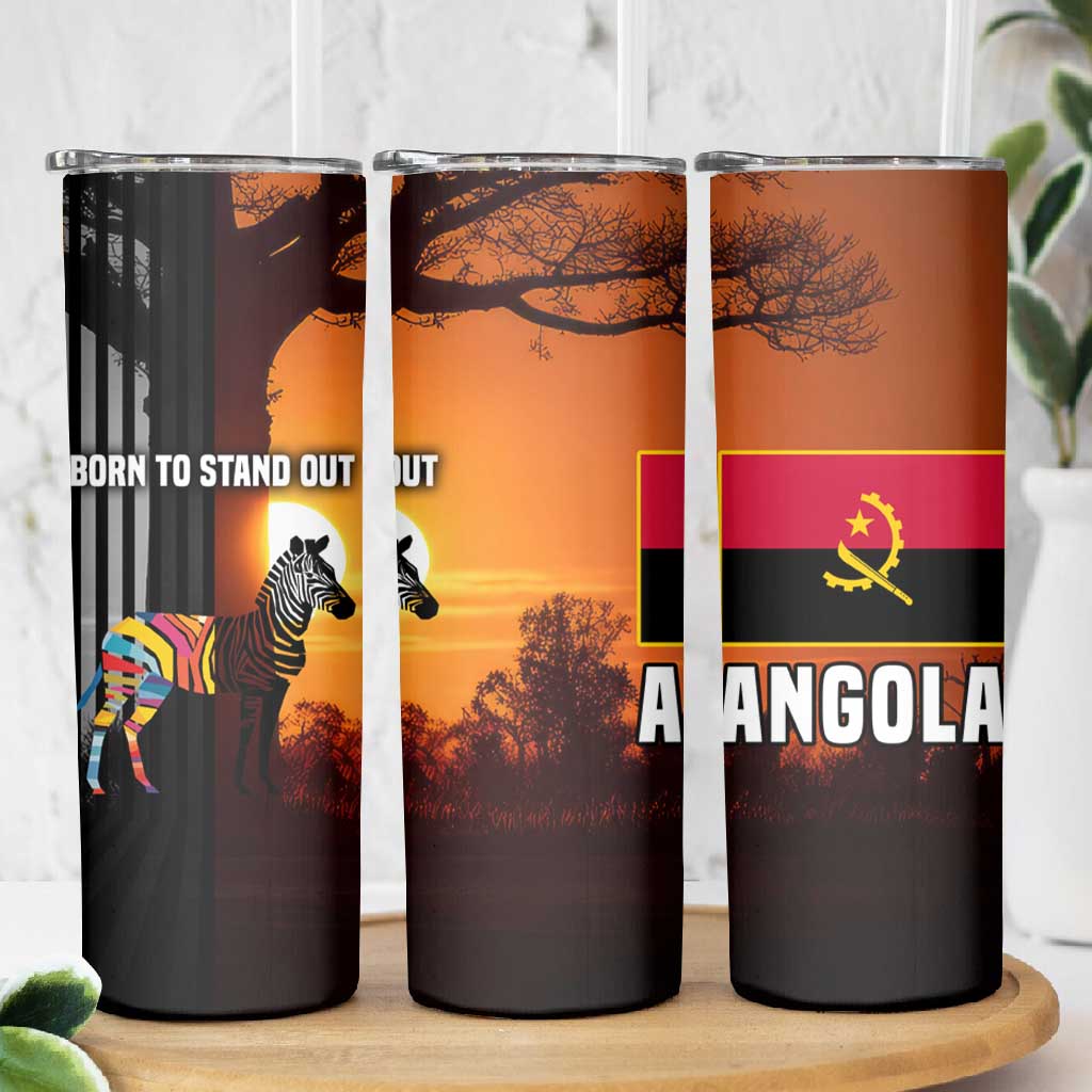 Angola Skinny Tumbler Sunset Zebra Design and African Nature TS04