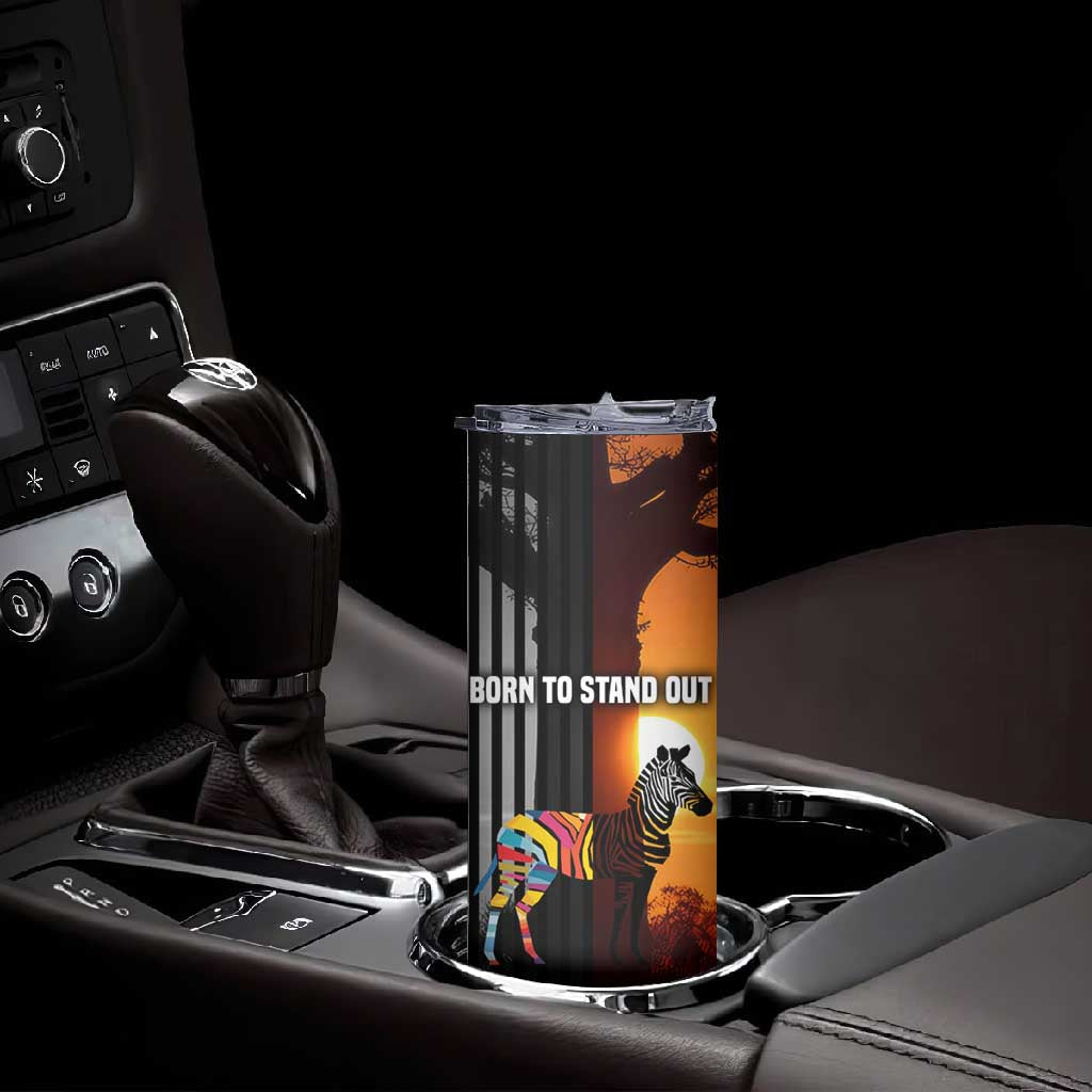 Angola Skinny Tumbler Sunset Zebra Design and African Nature TS04