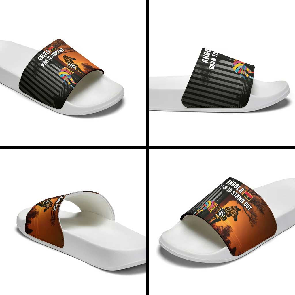 Angola Slide Sandals with Sunset Zebra Design and African Nature TS04