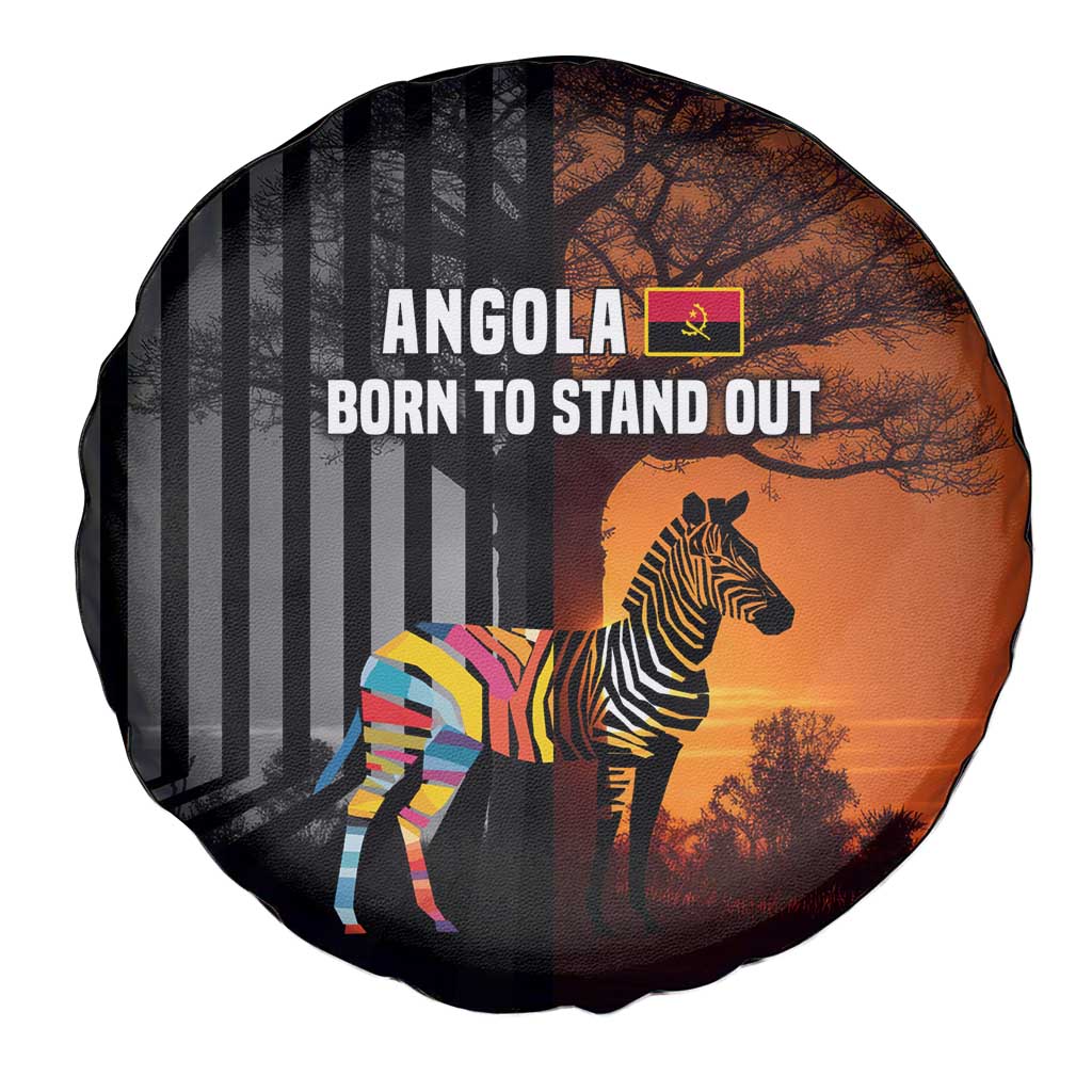 Angola Spare Tire Cover with Sunset Zebra Design and African Nature TS04