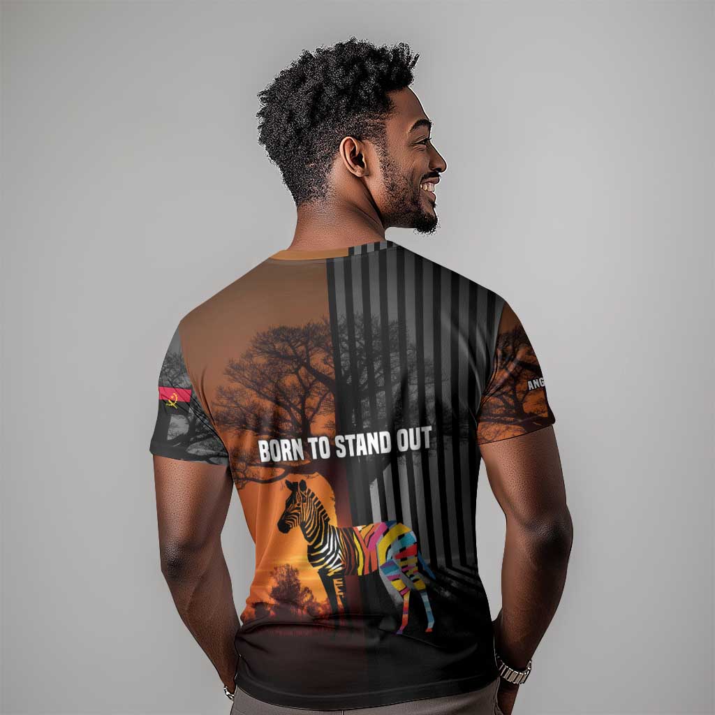 Angola T shirt Sunset Zebra Design and African Nature TS04