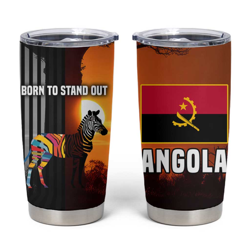 Angola Tumbler Cup Sunset Zebra Design and African Nature TS04