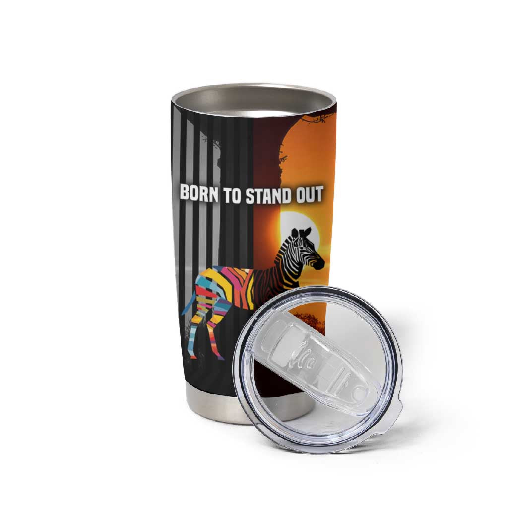 Angola Tumbler Cup Sunset Zebra Design and African Nature TS04