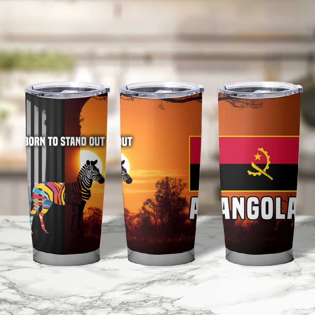 Angola Tumbler Cup Sunset Zebra Design and African Nature TS04