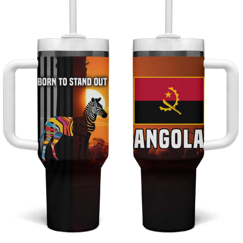 Angola Tumbler With Handle Sunset Zebra Design and African Nature TS04