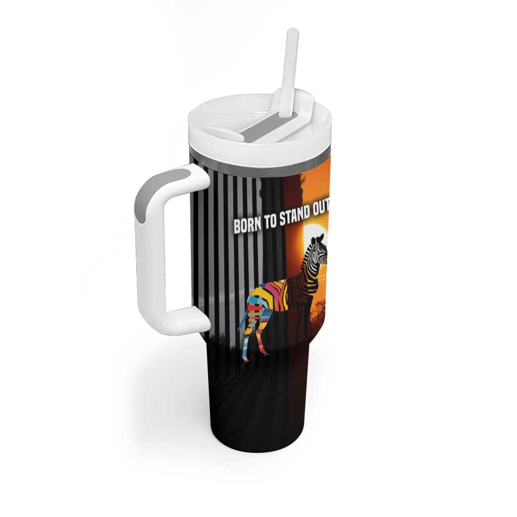 Angola Tumbler With Handle Sunset Zebra Design and African Nature TS04
