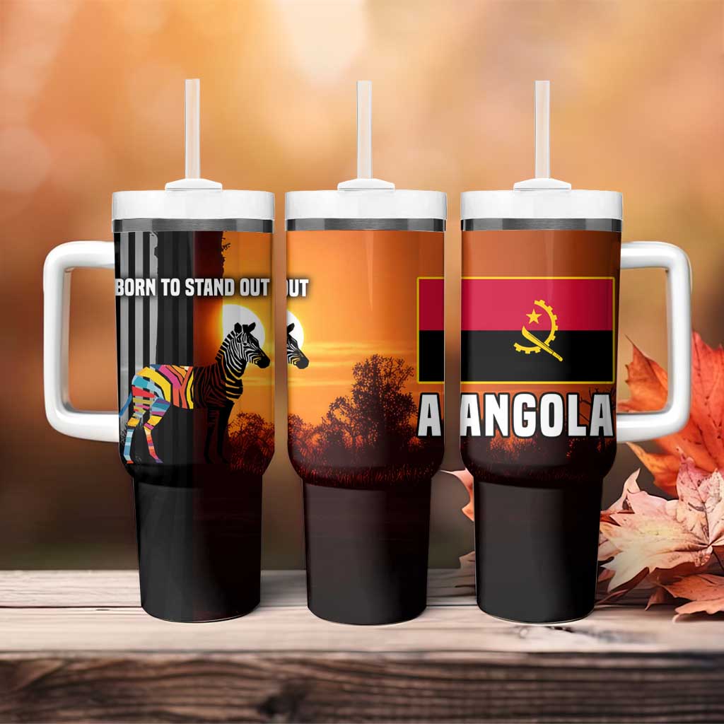 Angola Tumbler With Handle Sunset Zebra Design and African Nature TS04