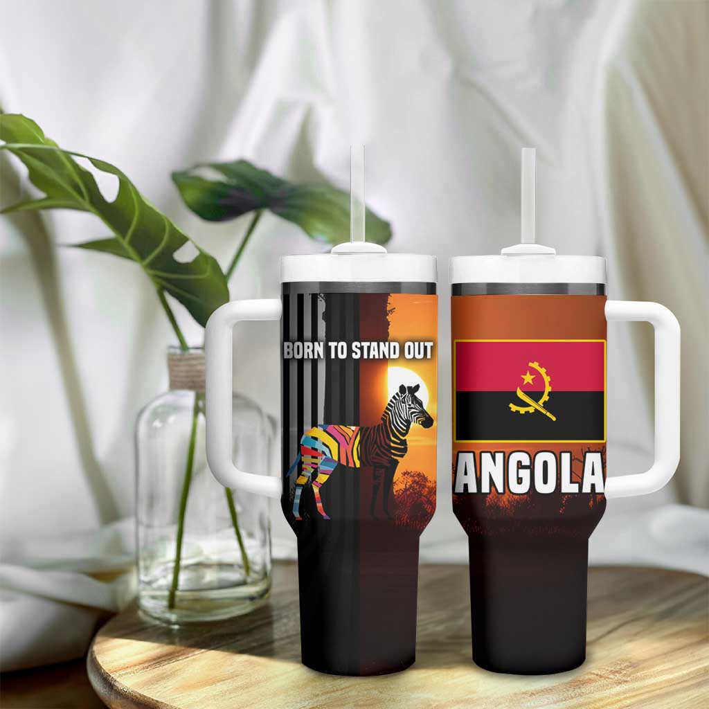 Angola Tumbler With Handle Sunset Zebra Design and African Nature TS04