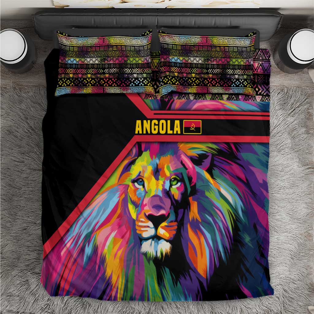 Angola Bedding Set Multicolor Tribal Design and Vibrant Lion TS04
