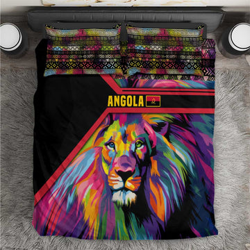 Angola Bedding Set Multicolor Tribal Design and Vibrant Lion TS04
