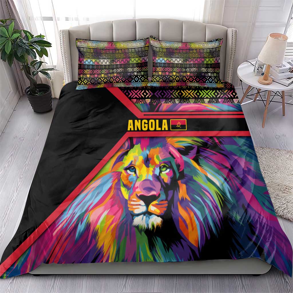 Angola Bedding Set Multicolor Tribal Design and Vibrant Lion TS04