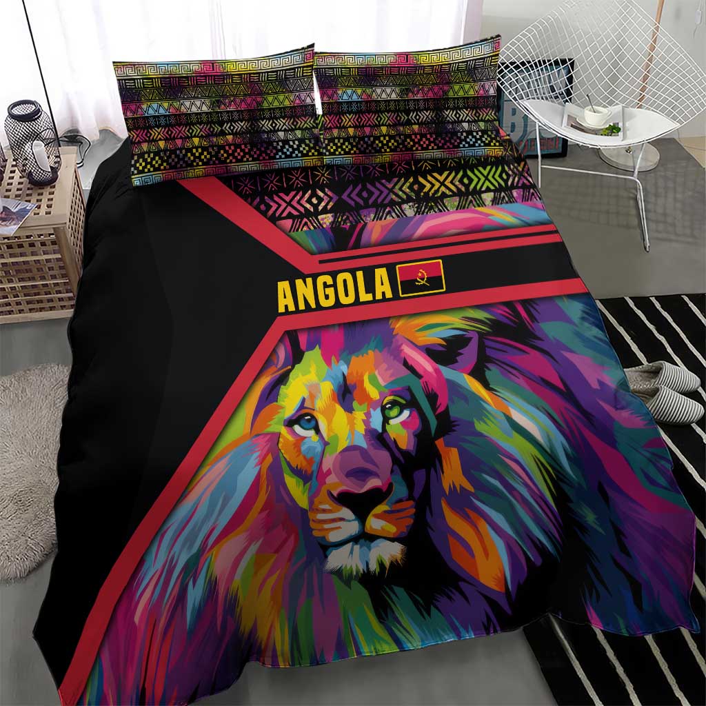 Angola Bedding Set Multicolor Tribal Design and Vibrant Lion TS04