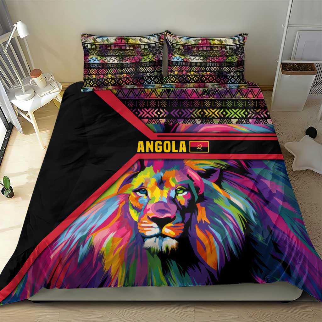 Angola Bedding Set Multicolor Tribal Design and Vibrant Lion TS04