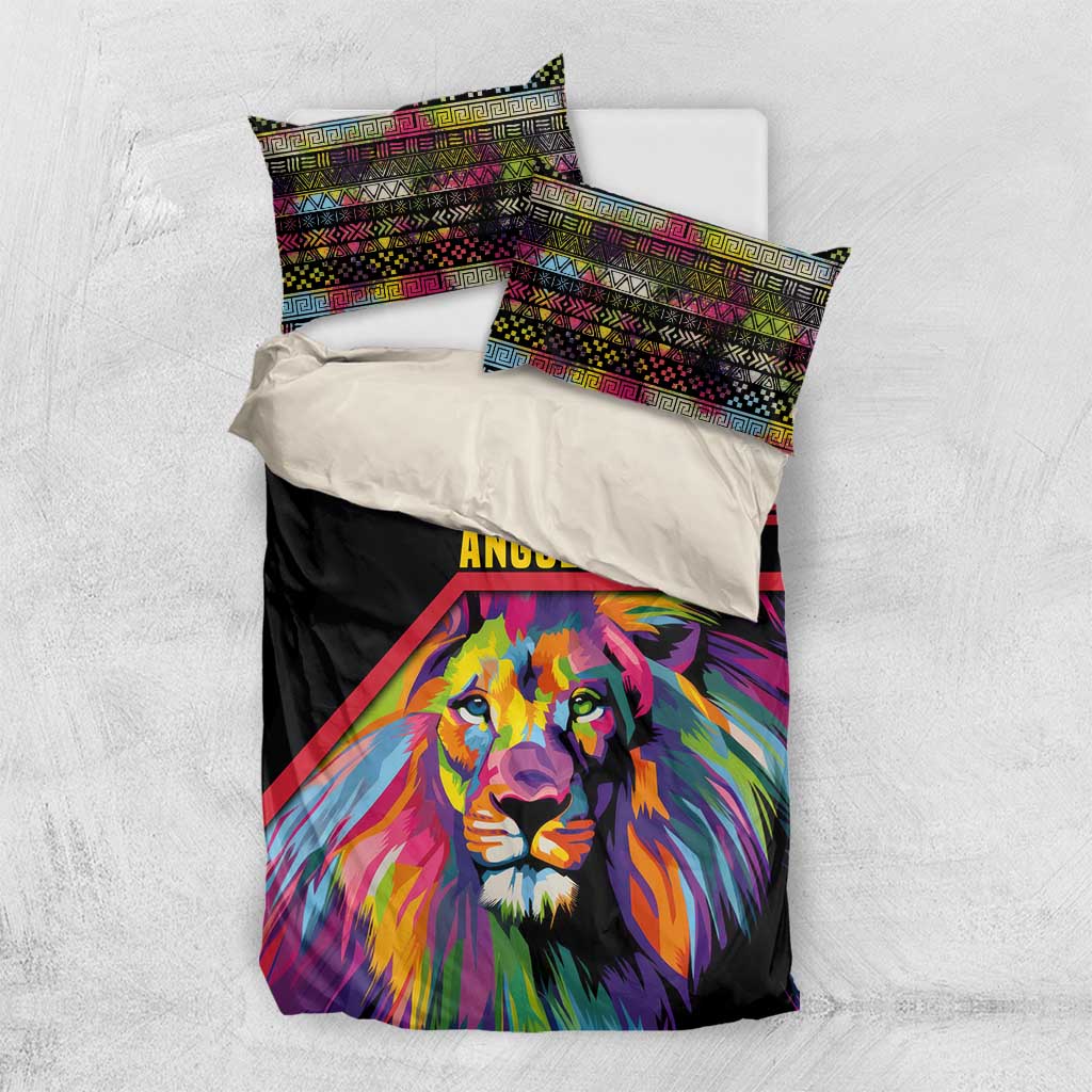 Angola Bedding Set Multicolor Tribal Design and Vibrant Lion TS04