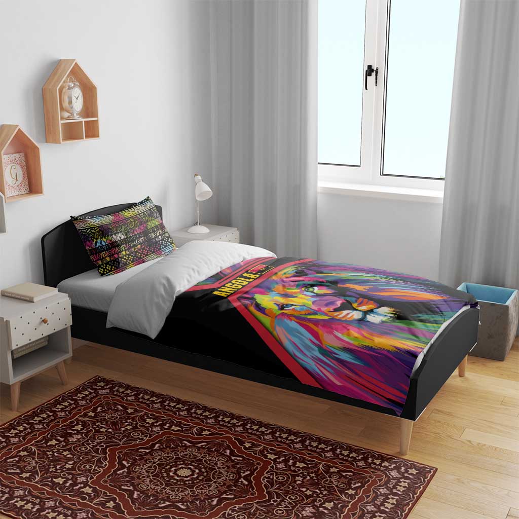 Angola Bedding Set Multicolor Tribal Design and Vibrant Lion TS04
