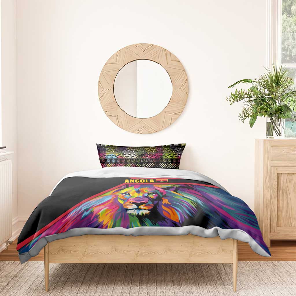 Angola Bedding Set Multicolor Tribal Design and Vibrant Lion TS04