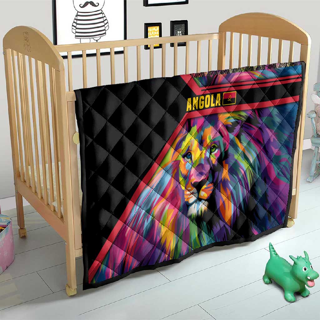 Angola Quilt Multicolor Tribal Design and Vibrant Lion TS04