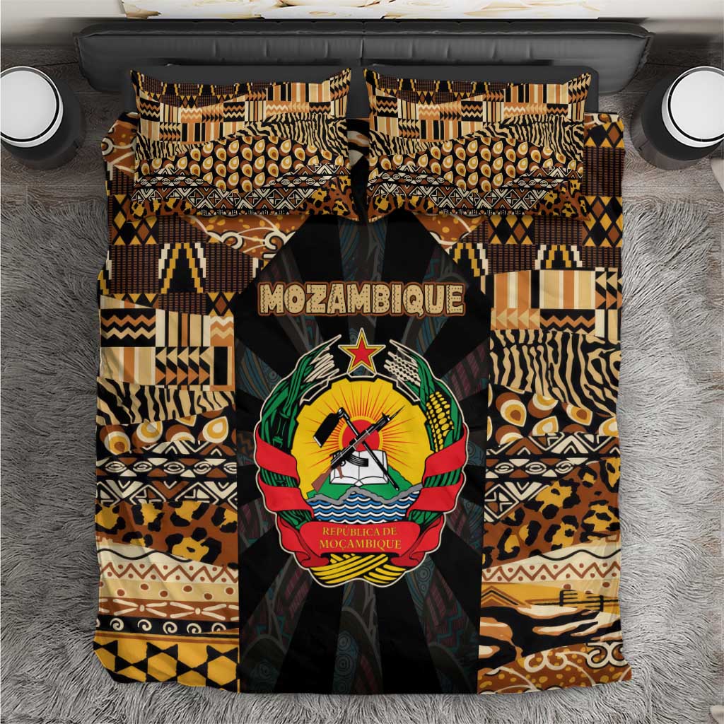 Mozambique Bedding Set Black Brown Tribal Design TS04