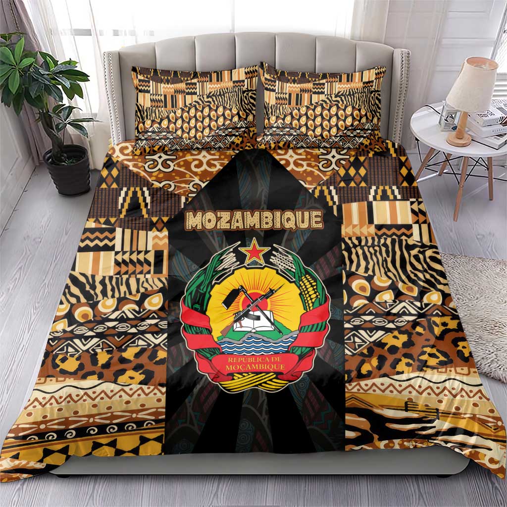 Mozambique Bedding Set Black Brown Tribal Design TS04