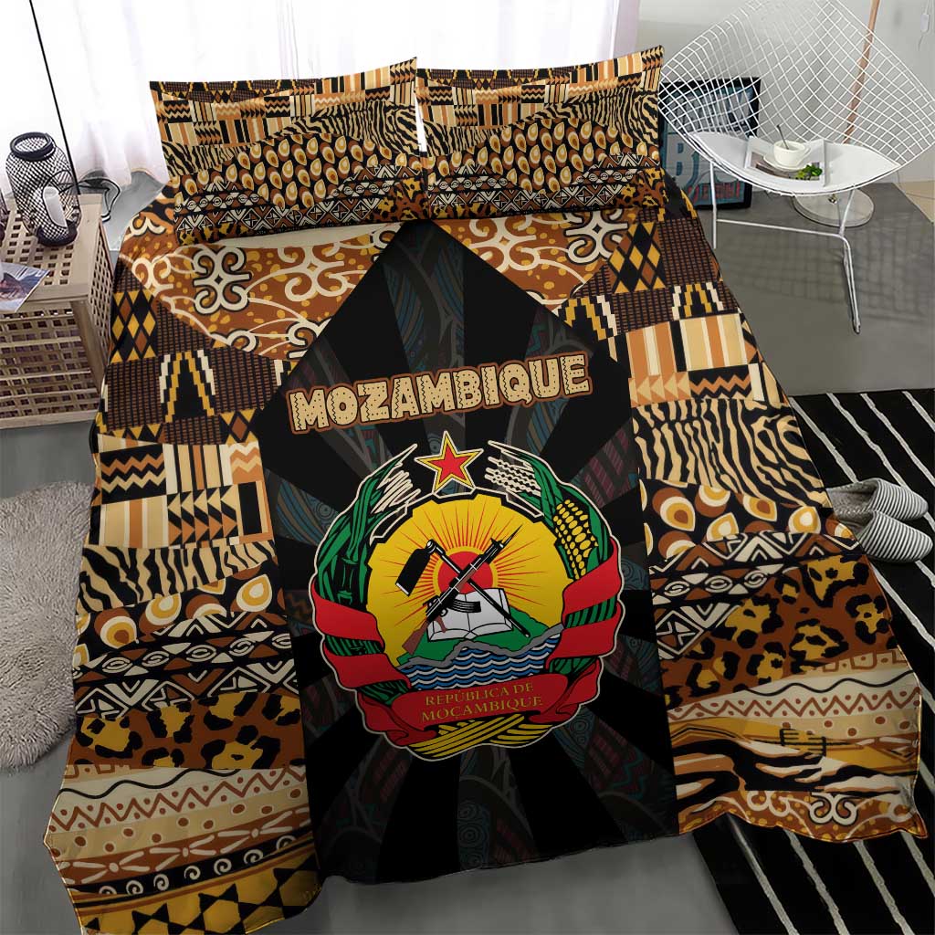 Mozambique Bedding Set Black Brown Tribal Design TS04