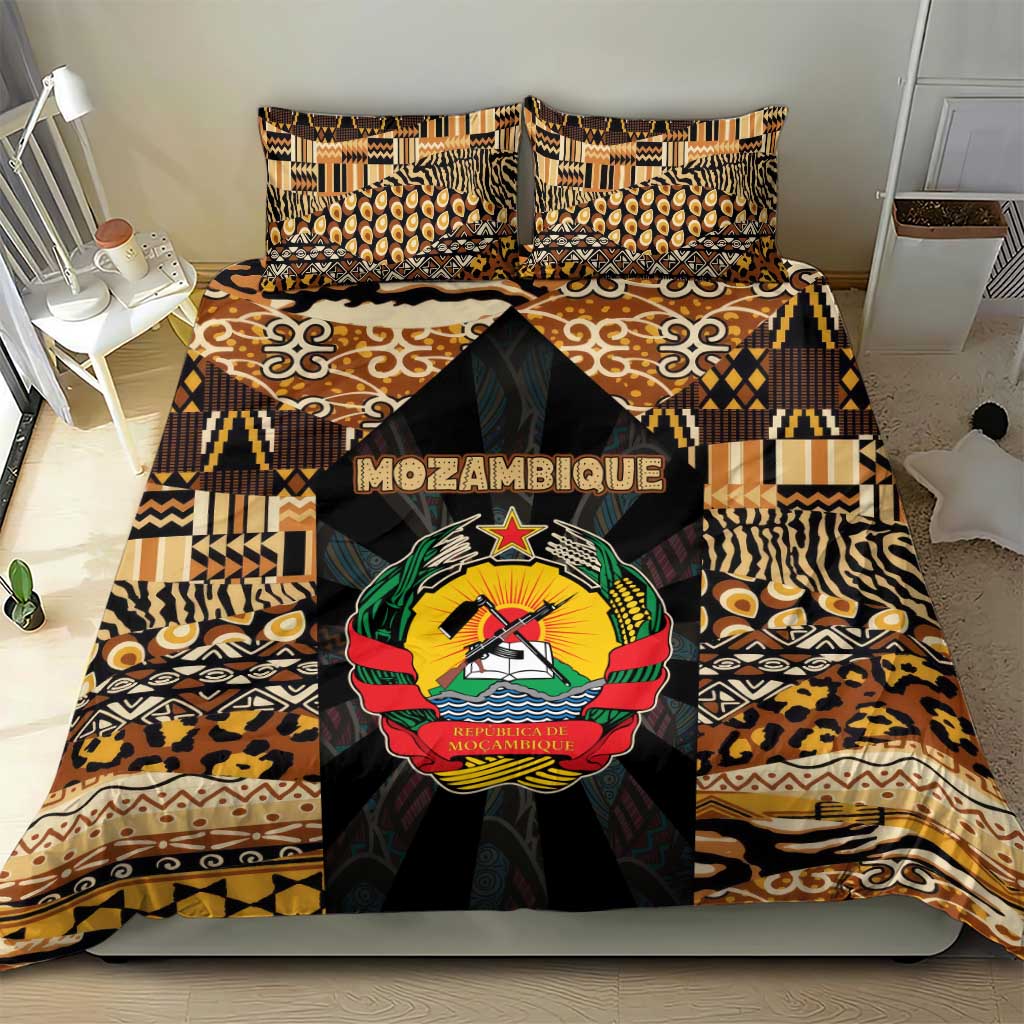Mozambique Bedding Set Black Brown Tribal Design TS04
