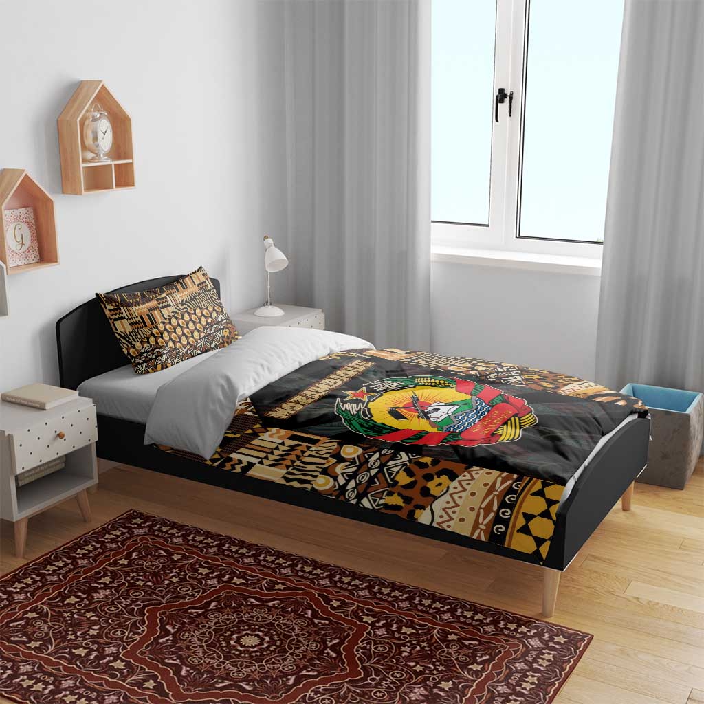 Mozambique Bedding Set Black Brown Tribal Design TS04