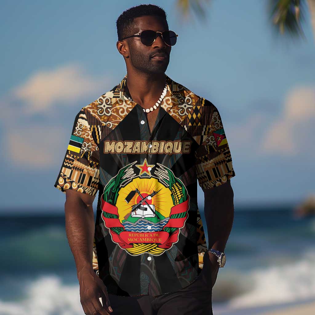 Mozambique Hawaiian Shirt Black Brown Tribal Design TS04