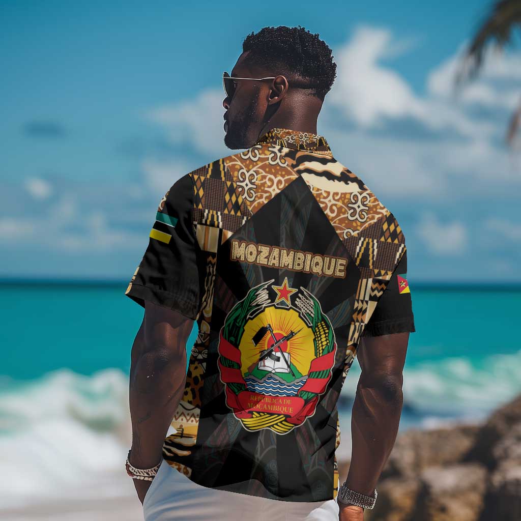 Mozambique Hawaiian Shirt Black Brown Tribal Design TS04