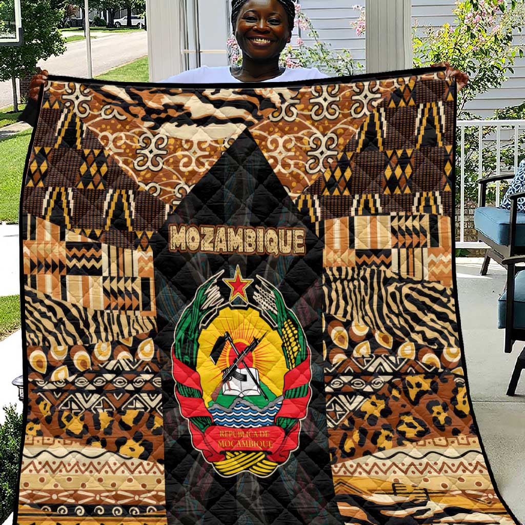 Mozambique Quilt Black Brown Tribal Design TS04