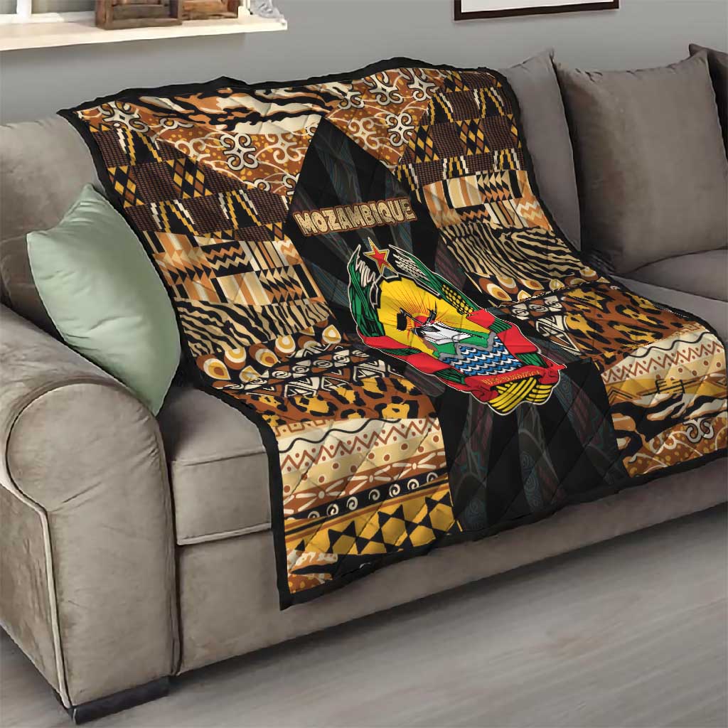 Mozambique Quilt Black Brown Tribal Design TS04