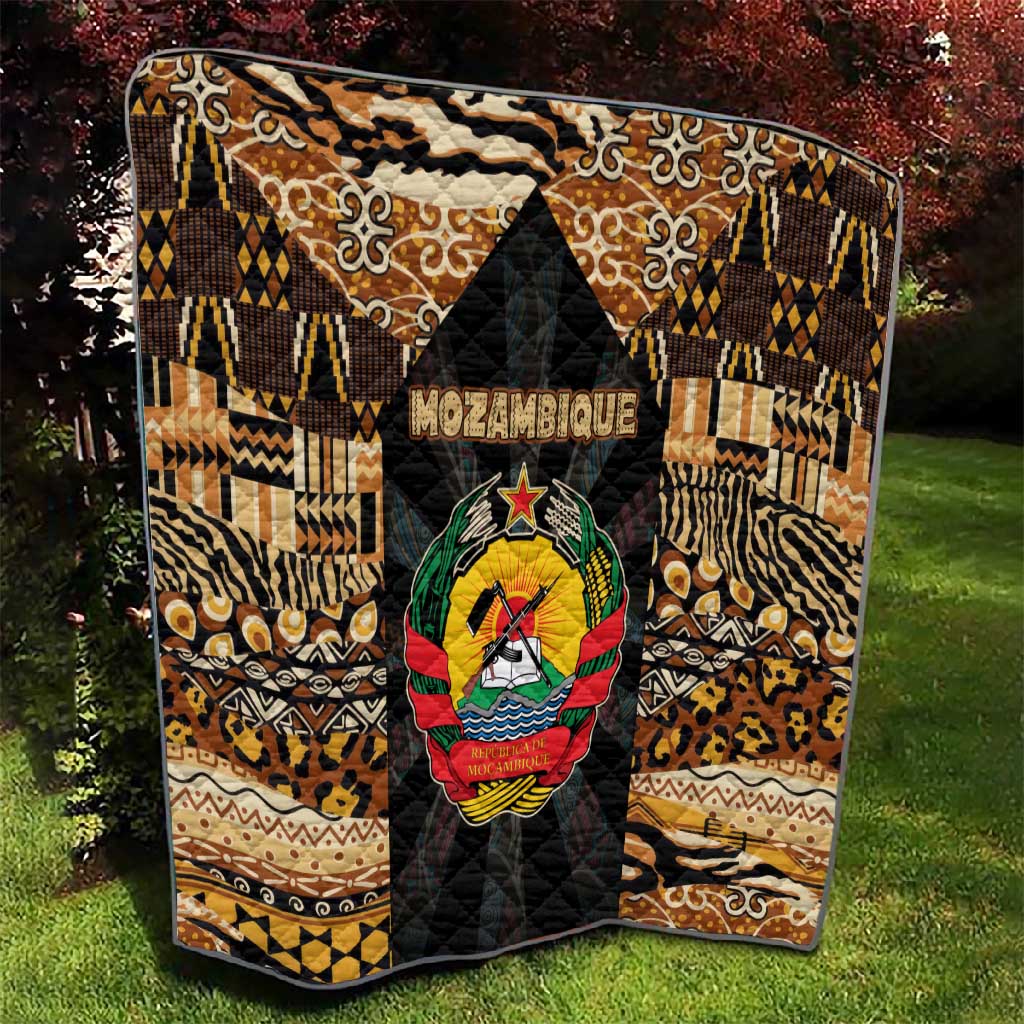 Mozambique Quilt Black Brown Tribal Design TS04