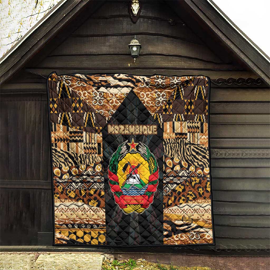Mozambique Quilt Black Brown Tribal Design TS04