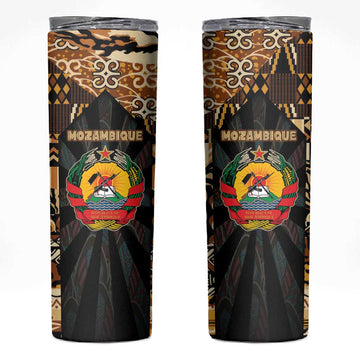 Mozambique Skinny Tumbler Black Brown Tribal Design TS04