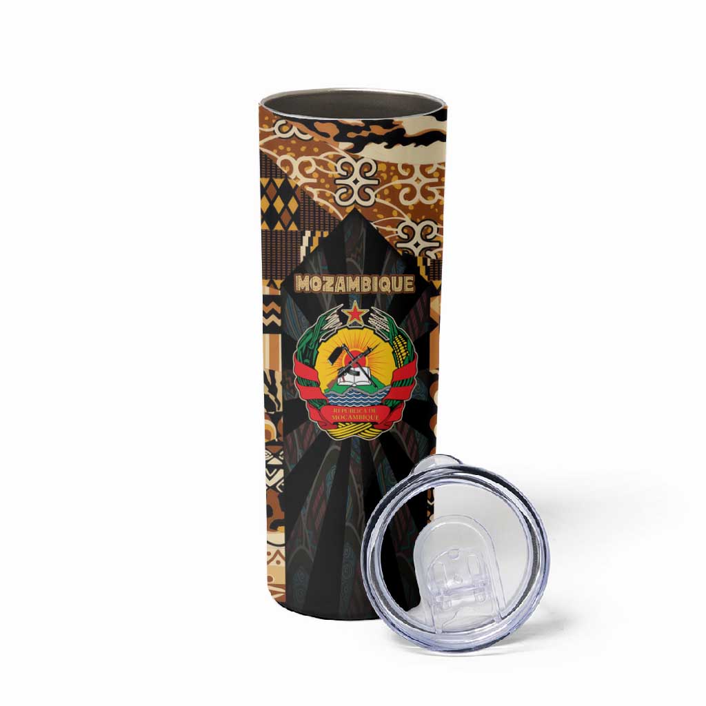 Mozambique Skinny Tumbler Black Brown Tribal Design TS04