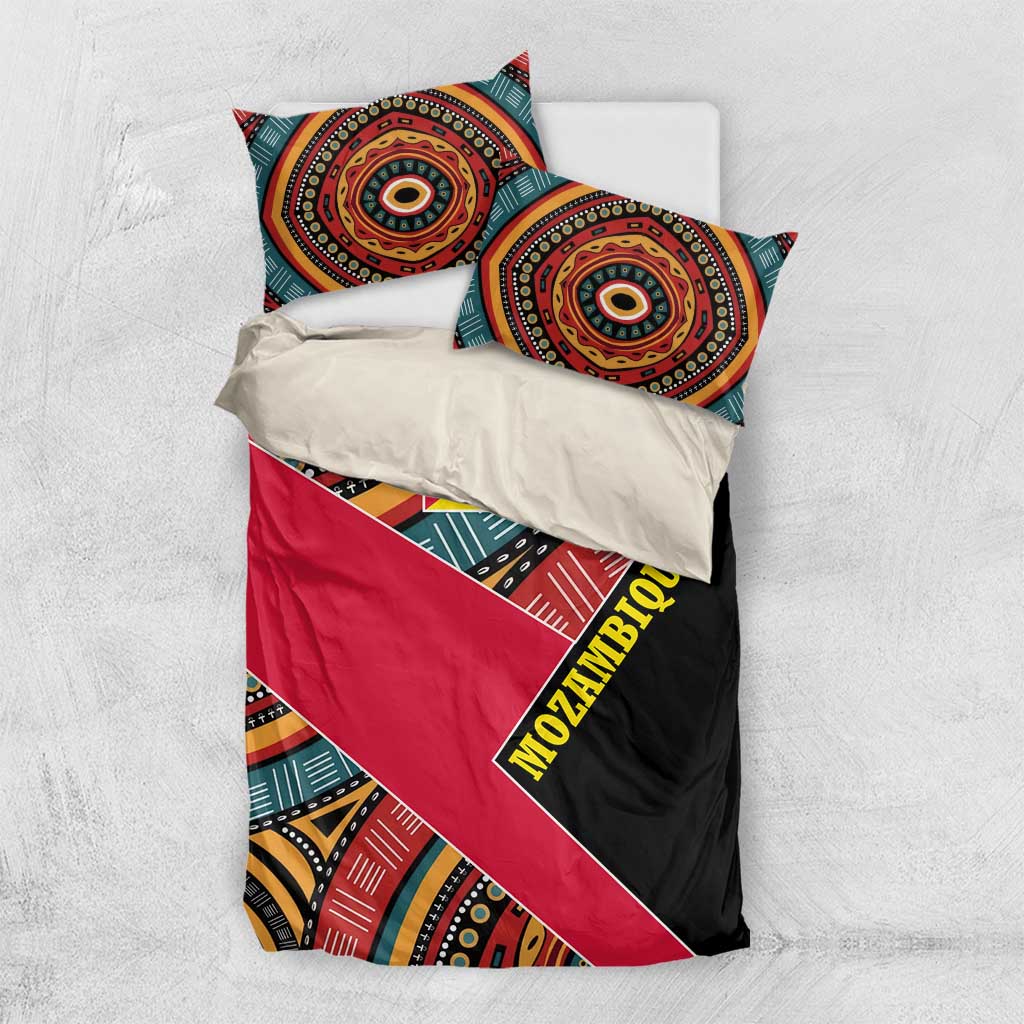 Mozambique Bedding Set Red Black Geometric Design and Tribal Pattern TS04