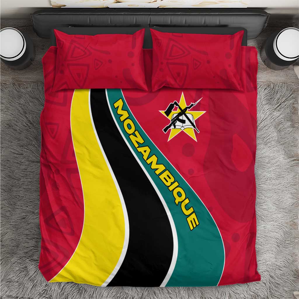 Mozambique Bedding Set Red Yellow Green Wave Design TS04